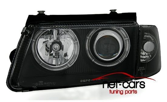 Reflektory Lampy przednie VW PASSAT B5 3B ANGEL EYES czarne