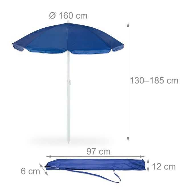 Parasol plażowy 160 cm niebieski