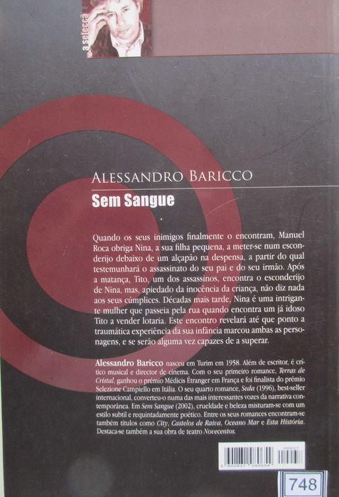 Alessandro Baricco - - - Sem Sangue - - - - -  Livro