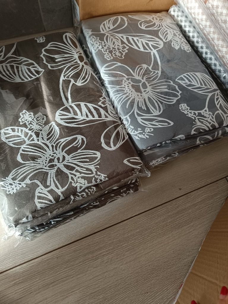 Nowe piękne zasłony na taśmie 250cm długość beż brąz szare