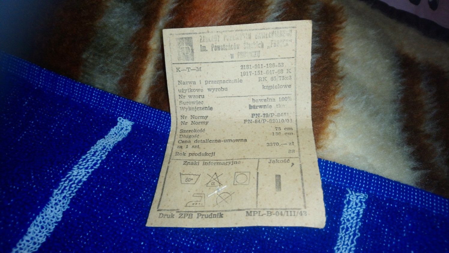 Nowy ręcznik PRL olimpiada Seul'88