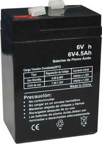 Bateria 6v 4.5Ah AGM Nova Ideal para motas e carros de crianças