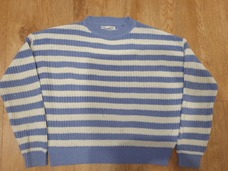 Sinsay XXS sweter oversize w paski niebiesko-biały
