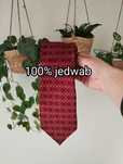 Krawat jedwabny 100% silk bordowy, burgundowy, we wzorki, romby 9,5 cm