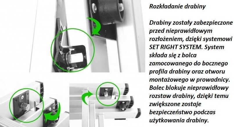Drabina 3x12 HEco PROFESSIONAL o zasięgu roboczym max. do 8,8 m