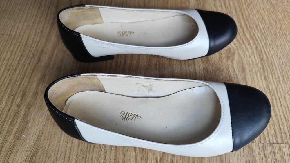 Skórzane balerinki 36 na szczupłą stopę
