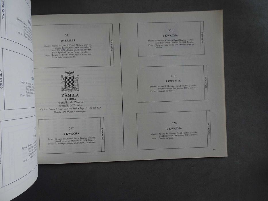 Caderneta de cromos vazia Notas de todo o mundo - Volume III África