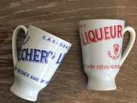 Carlsbad Becher’s liqueur, 2 szt kieliszki porcelanowe do likieru