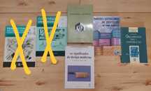 Livros técnicos, design e construção civil.