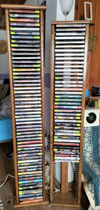 Coleção de DVDs com mostradores