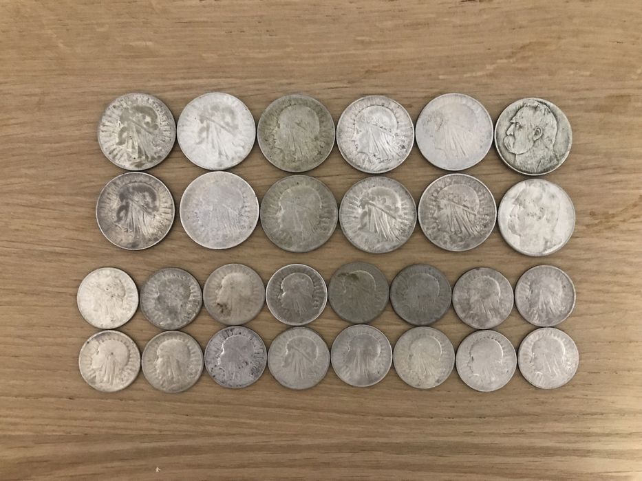 Monety srebro II RP zestaw