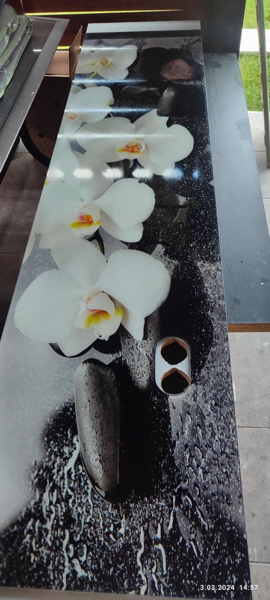 Szkło hartowane orchidea biala panel szklany