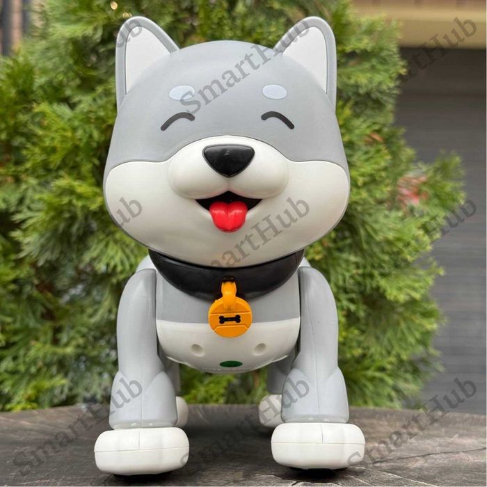 Собачка на радіокеруванні Hasky сіра, Песик на пульті, Іграшка собака