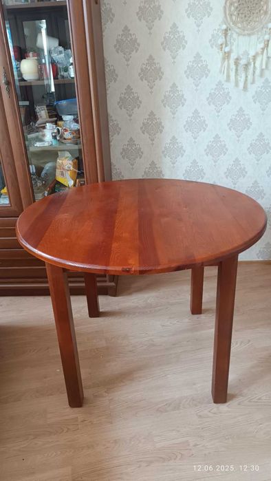 Stół okrągły drewniany sosnowy - średnica 100cm, wysokość 75cm