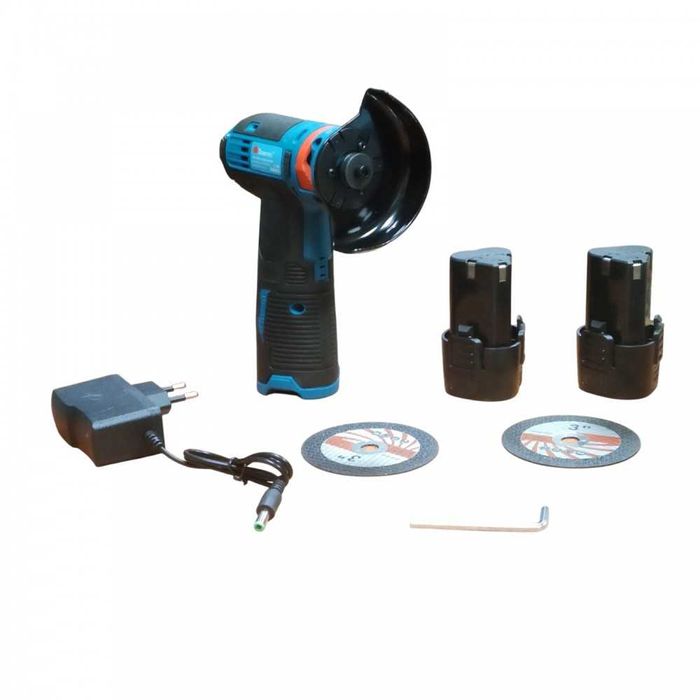 Аккумуляторная болгарка в чемодане, 2 аккумулятора, Domotec 10011