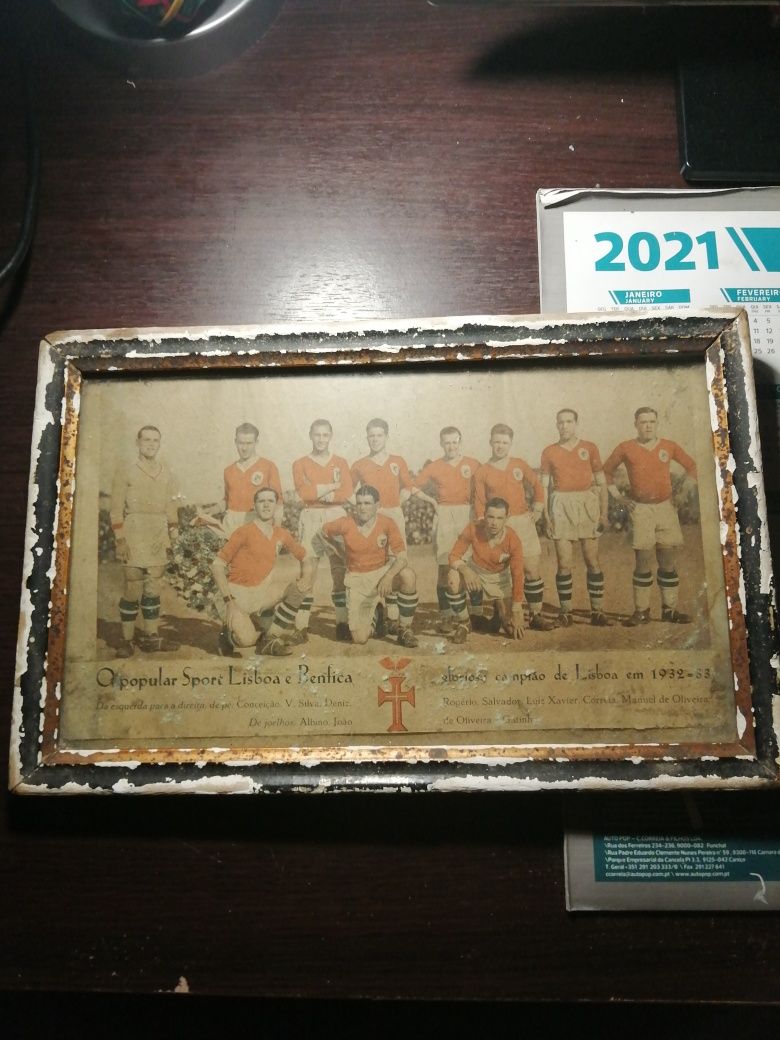 Quadro com a equipa do Benfica 1932