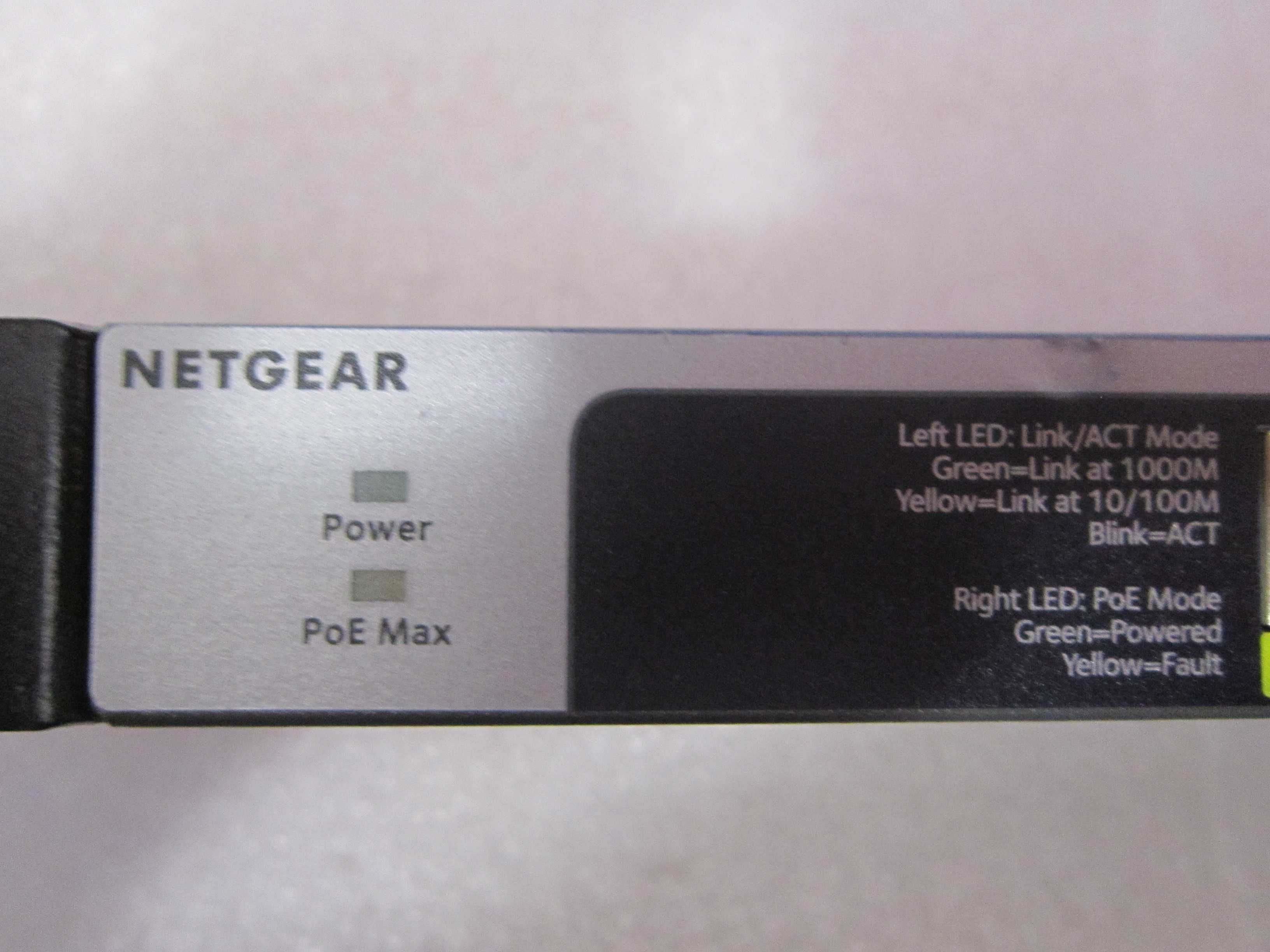 Switch Netgear GS108LP sprawny bez zasilacza 54V