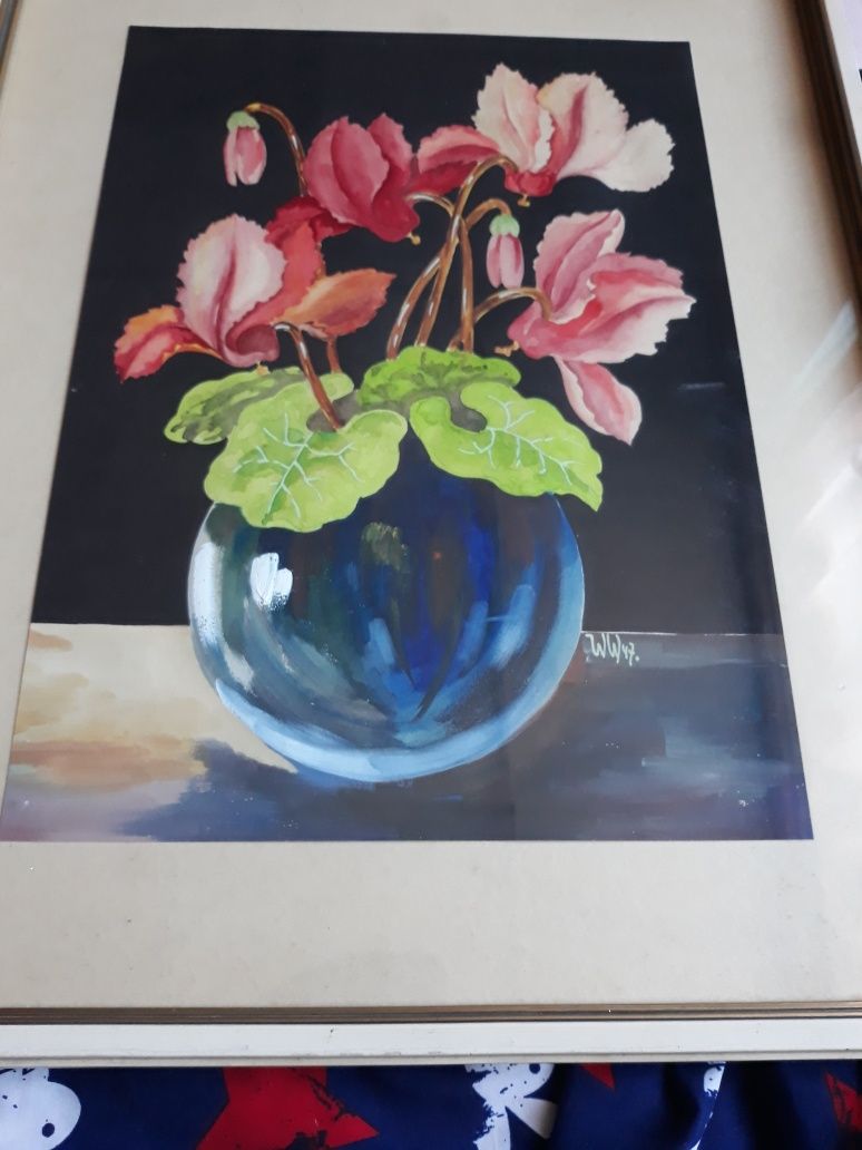 Duży obraz wazon z kwiatami
