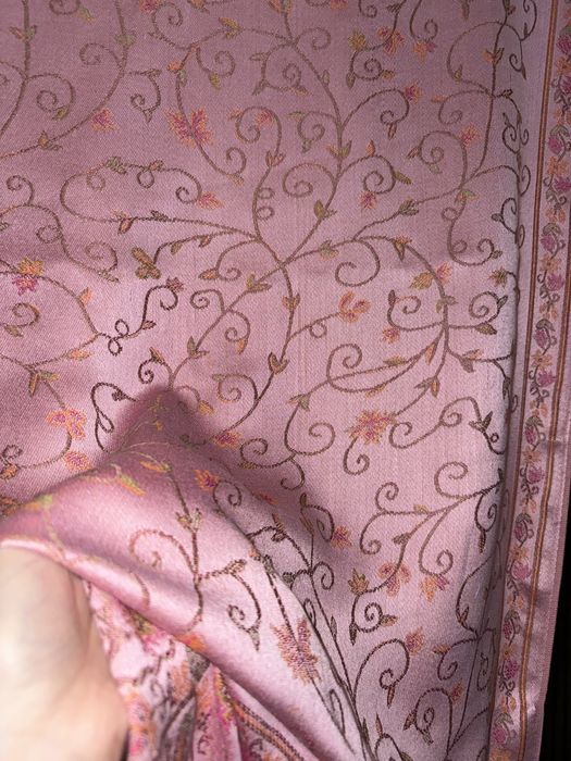 Jasnorozowy kaszmirowy szal 70% Kaszmir 30% Jedwab