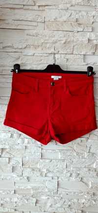 Spodenki krótkie jeansowe damskie czerwone XS/34 H&M