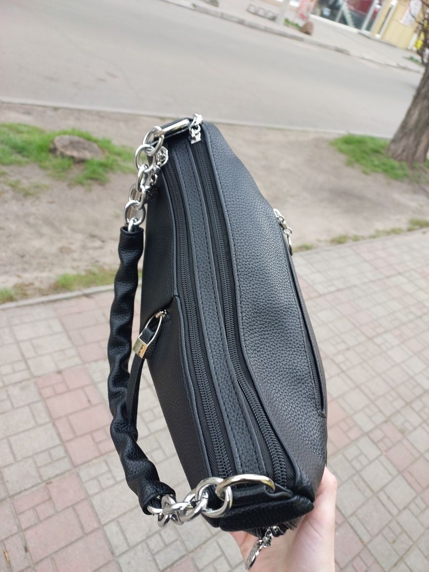 Клатч жіночий чорна  черная женский сумка кроссбо
