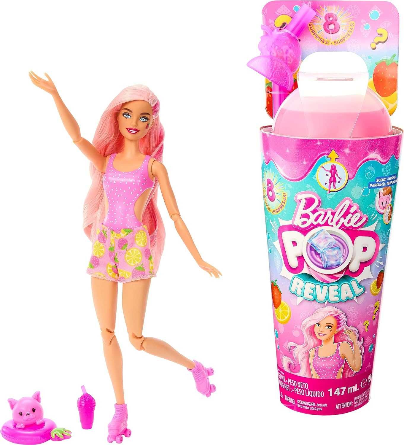 Кукла Barbie Pop Reveal Сочные фрукты Клубничный лимонад, HNW41
