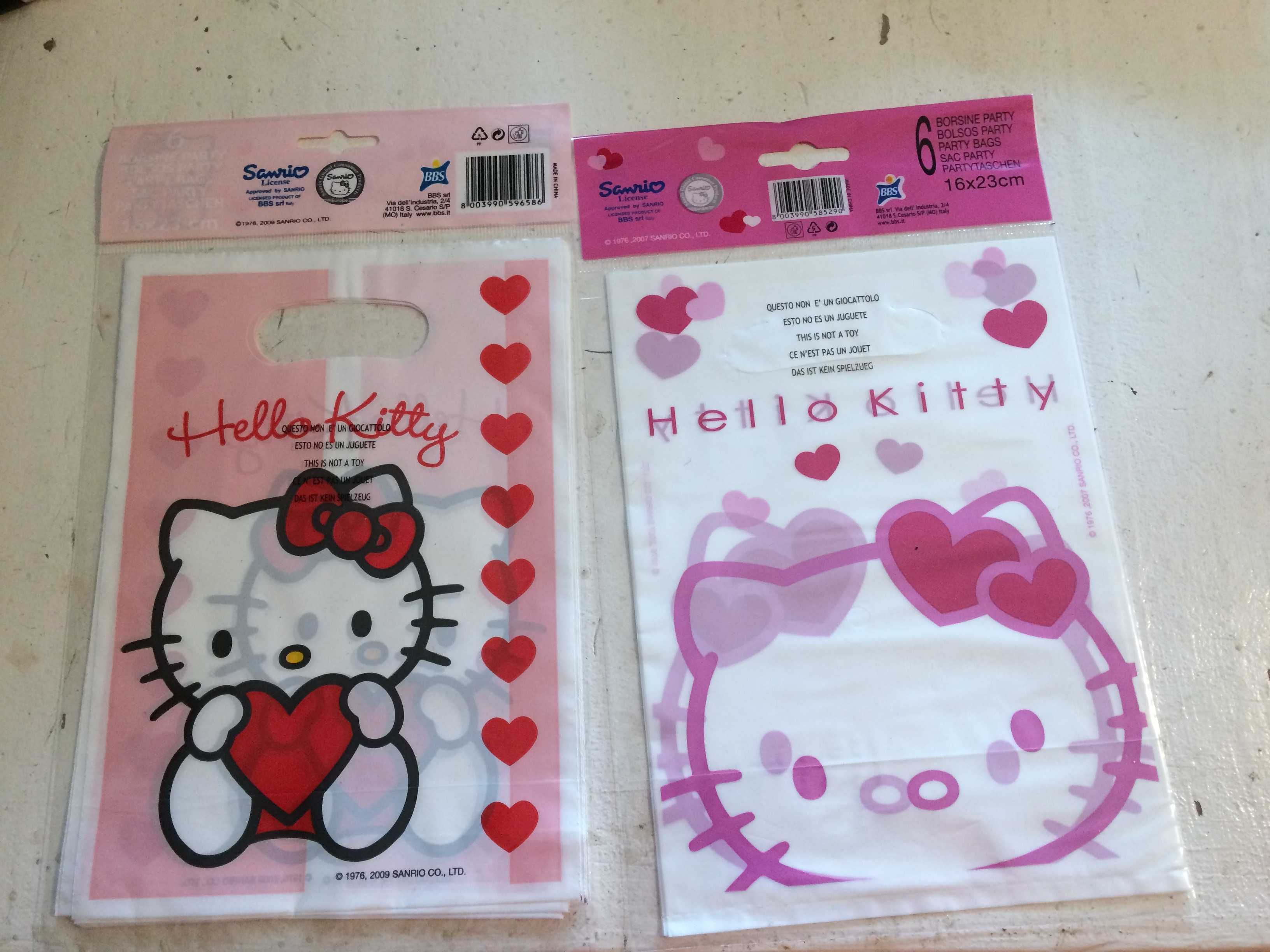 Sacos para festa tema Hello Kitty