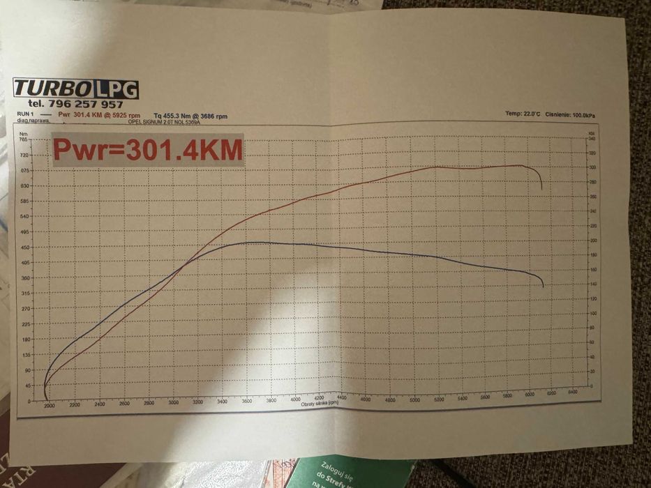 Opel Signum 2.0T 302KM/455NM LPG Sleeper Tuning manual