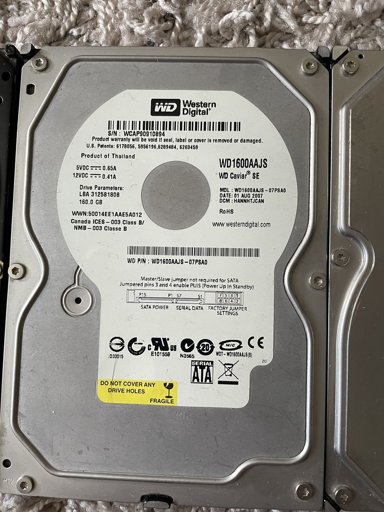 Hdd 3,5 160 gb, 250 gb sata