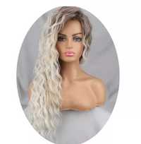 Peruka Afro loki jasny blond ombre