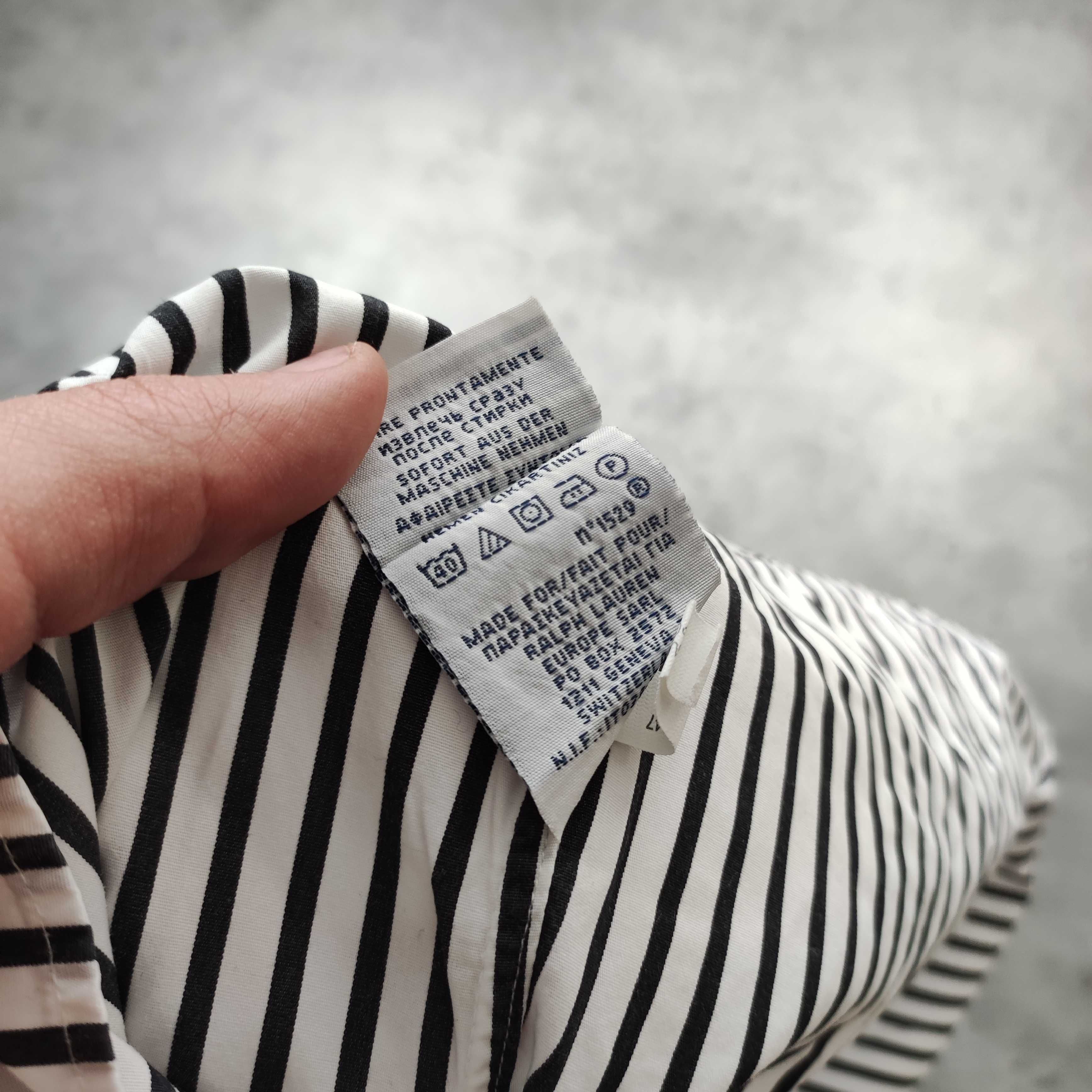 MĘSKA Elegancka Koszula PREMIUM Bawełna Polo Ralph Lauren Paski Konik