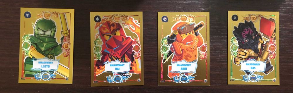Karty LEGO Ninjago 9 komplet 252szt+4szt złote+album+dodatki