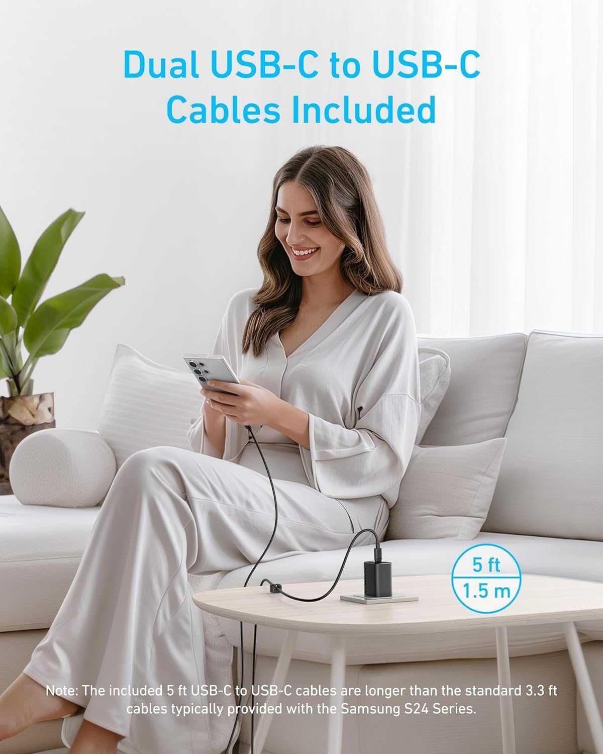 ANKER B2653 2szt ładowarka 45W USB-C 2szt kabel USB-C 1,5m FAST CHARGE