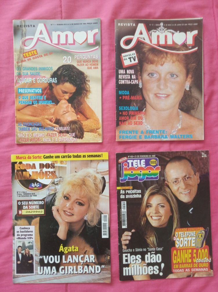revistas: 1.2.3, Tele Semana, Tele Programas, Tele Guia, Coquete, Amor