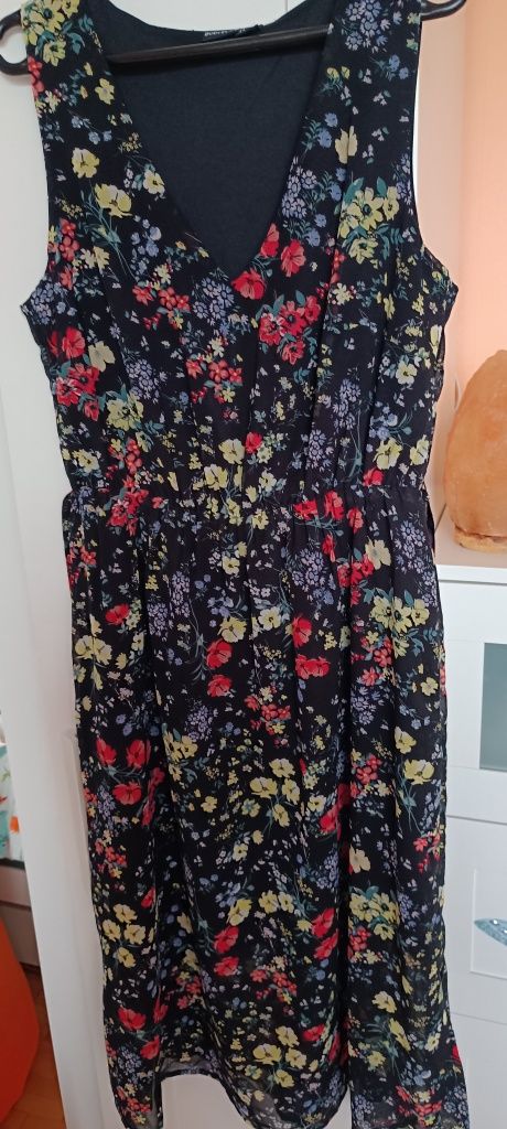 Sukienka indyjska łączka, r. 42, BonPrix, kwiaty, letnia sukienka