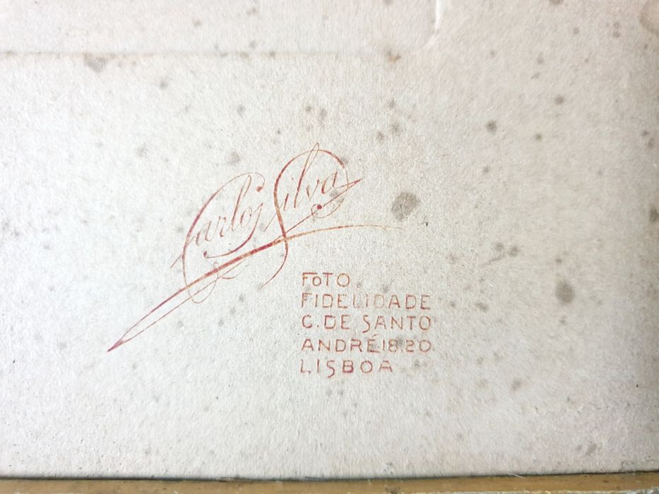 Grande antiga fotografia "Senhores com barbas" emoldurada