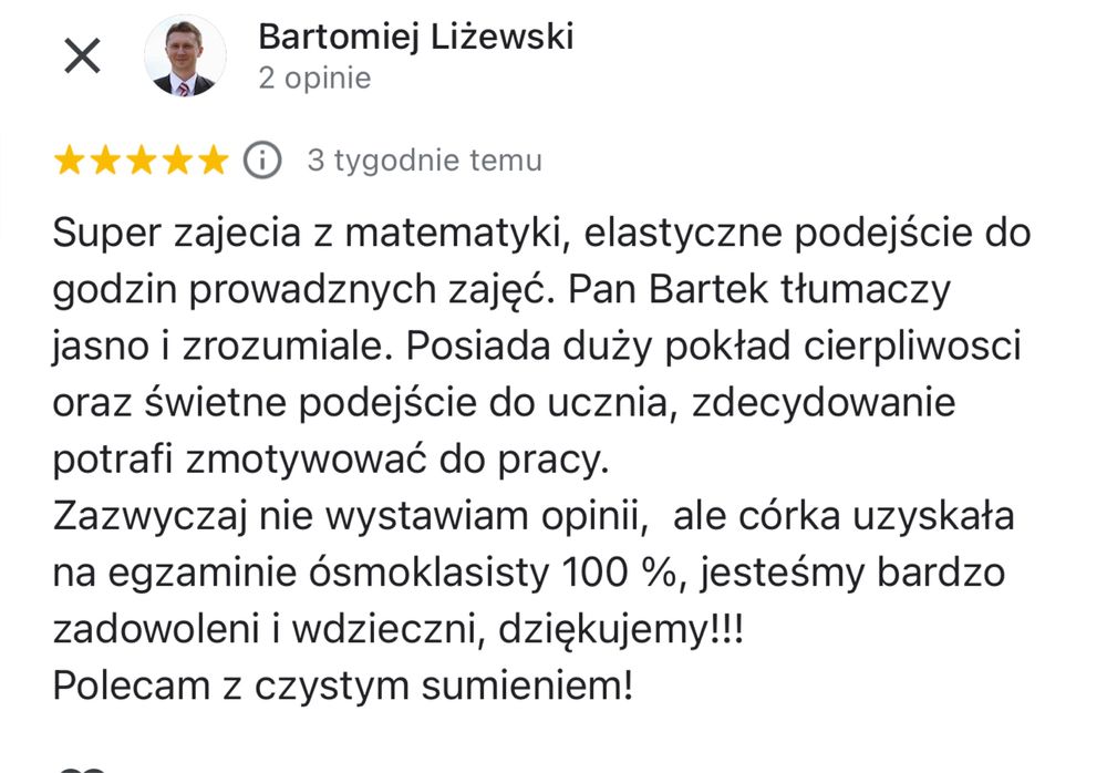 Korepetycje Matematyka z egzaminatorem CKE Szkoła Średnia i Podstawowa