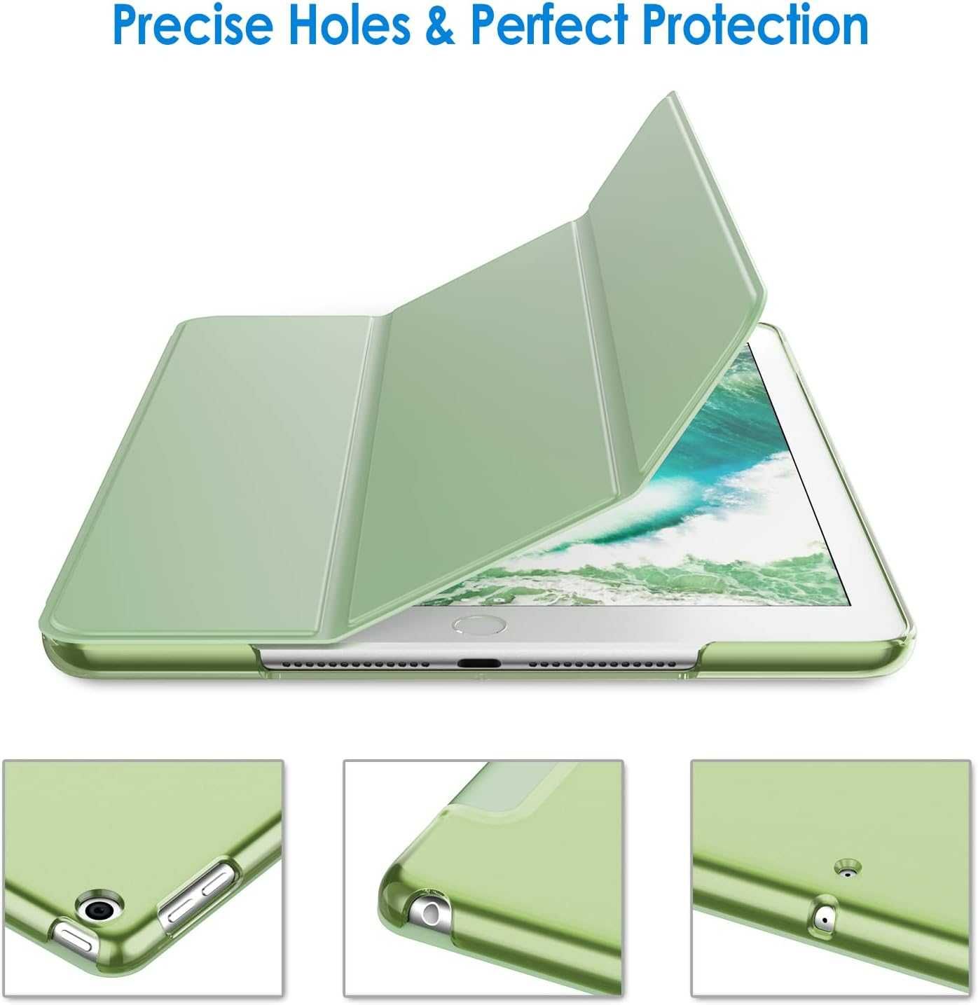 JETech iPad 5 6 9,7'' etui pancerne stojak Smart Cover jasny zielony