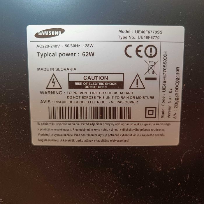 Telewizor Samsung Smart LED 46" Full HD UE46F6770