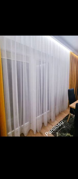 CZTERY nowe białe gładkie długie firanki 115zl