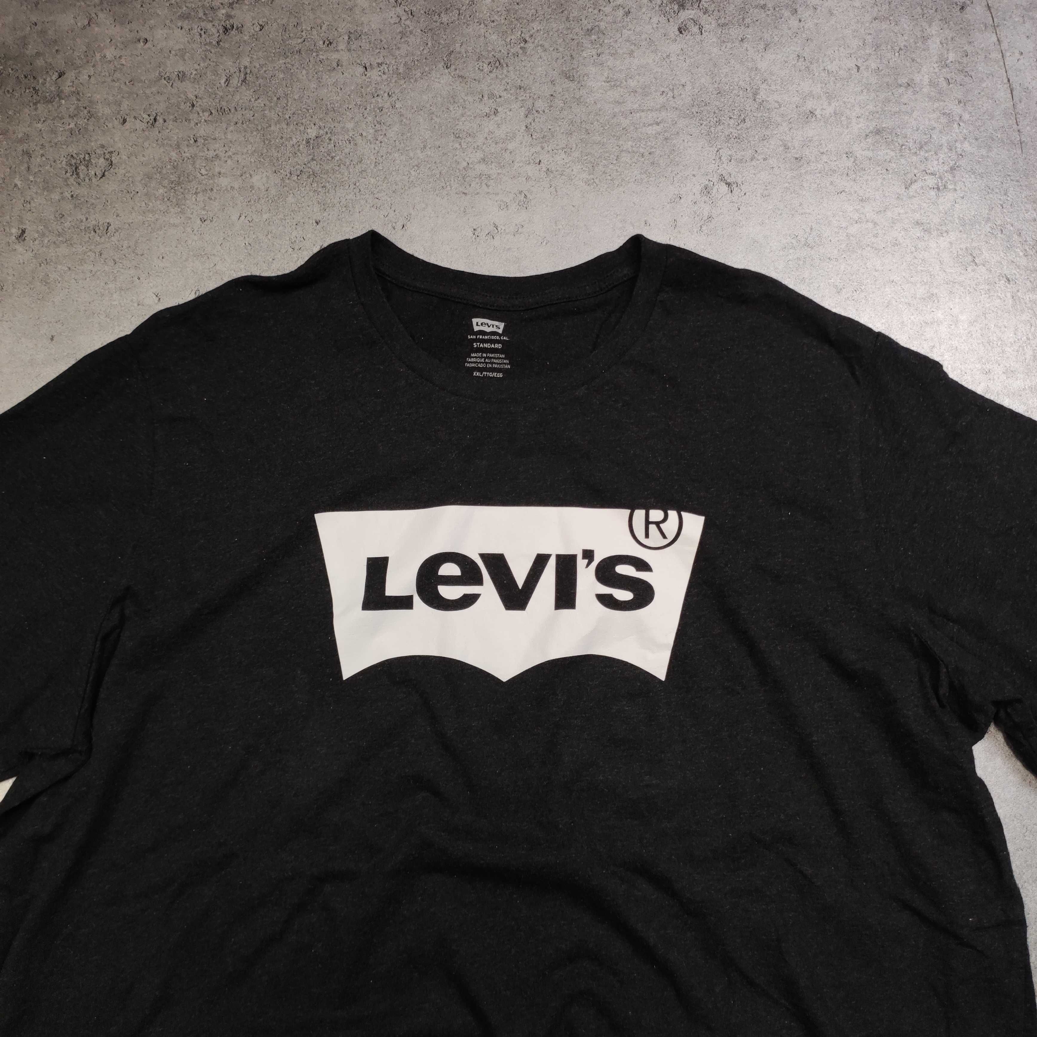 MĘSKA Koszulka Bawełna PREMIUM Duże Logo Levis Klasyczna Elegancka