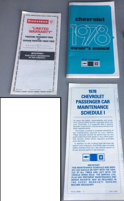 Винтажное руководство пользователя Chevrolet Caprice/Impala 1978.
