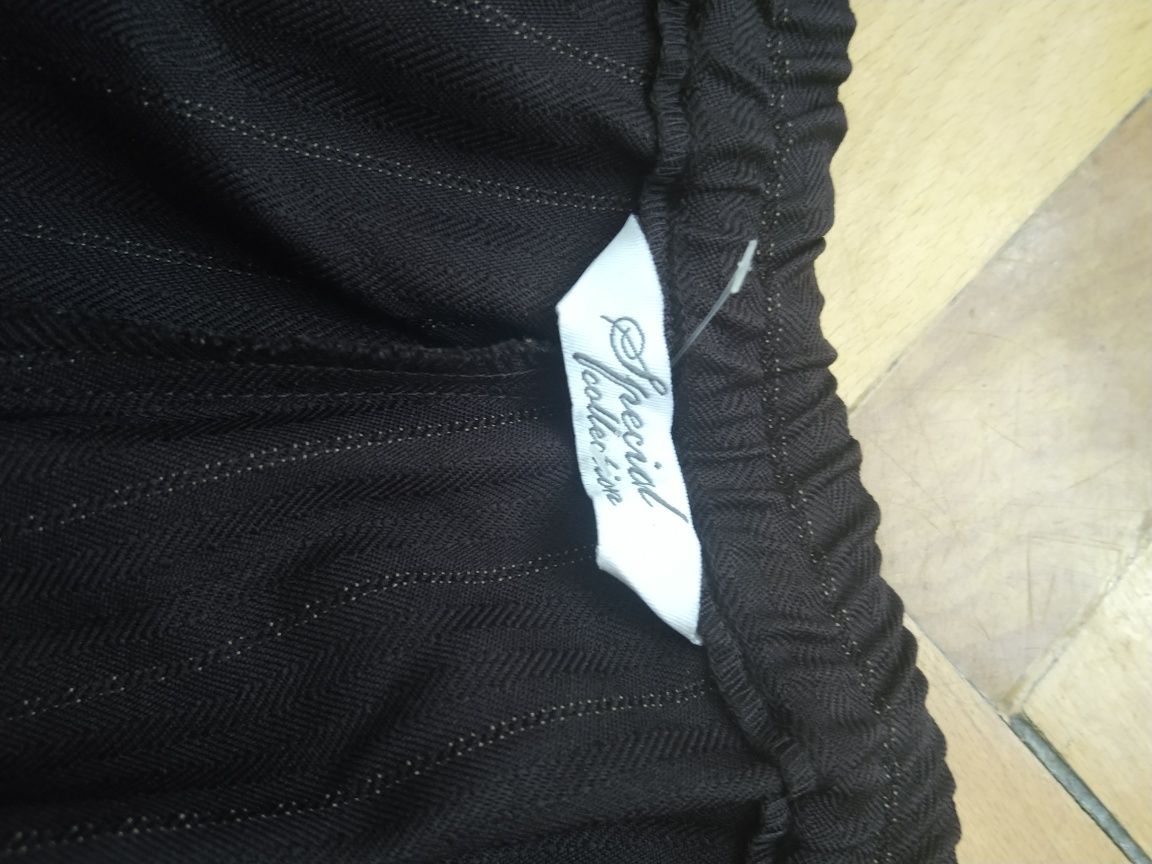 Spodnie damskie  duże Specjał collection brąz w paski