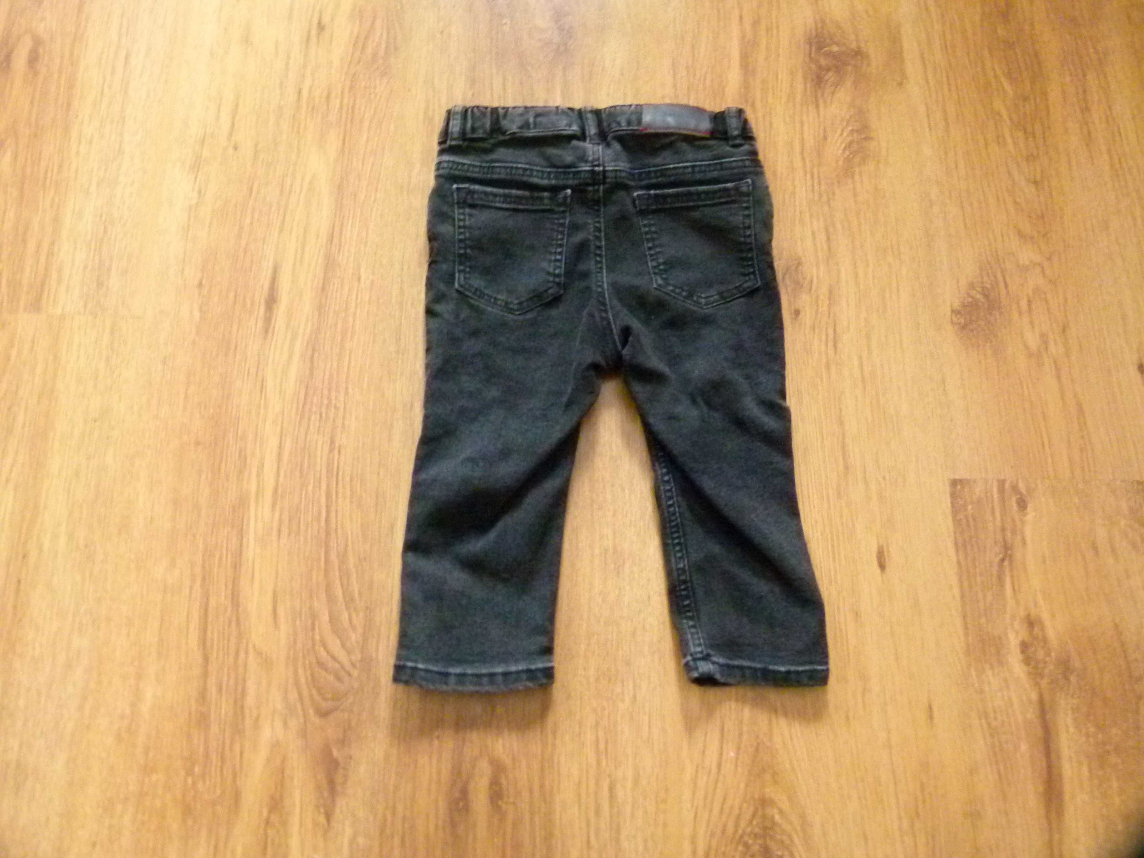rozm 80 H&M spodnie jeans czarne chłopięce