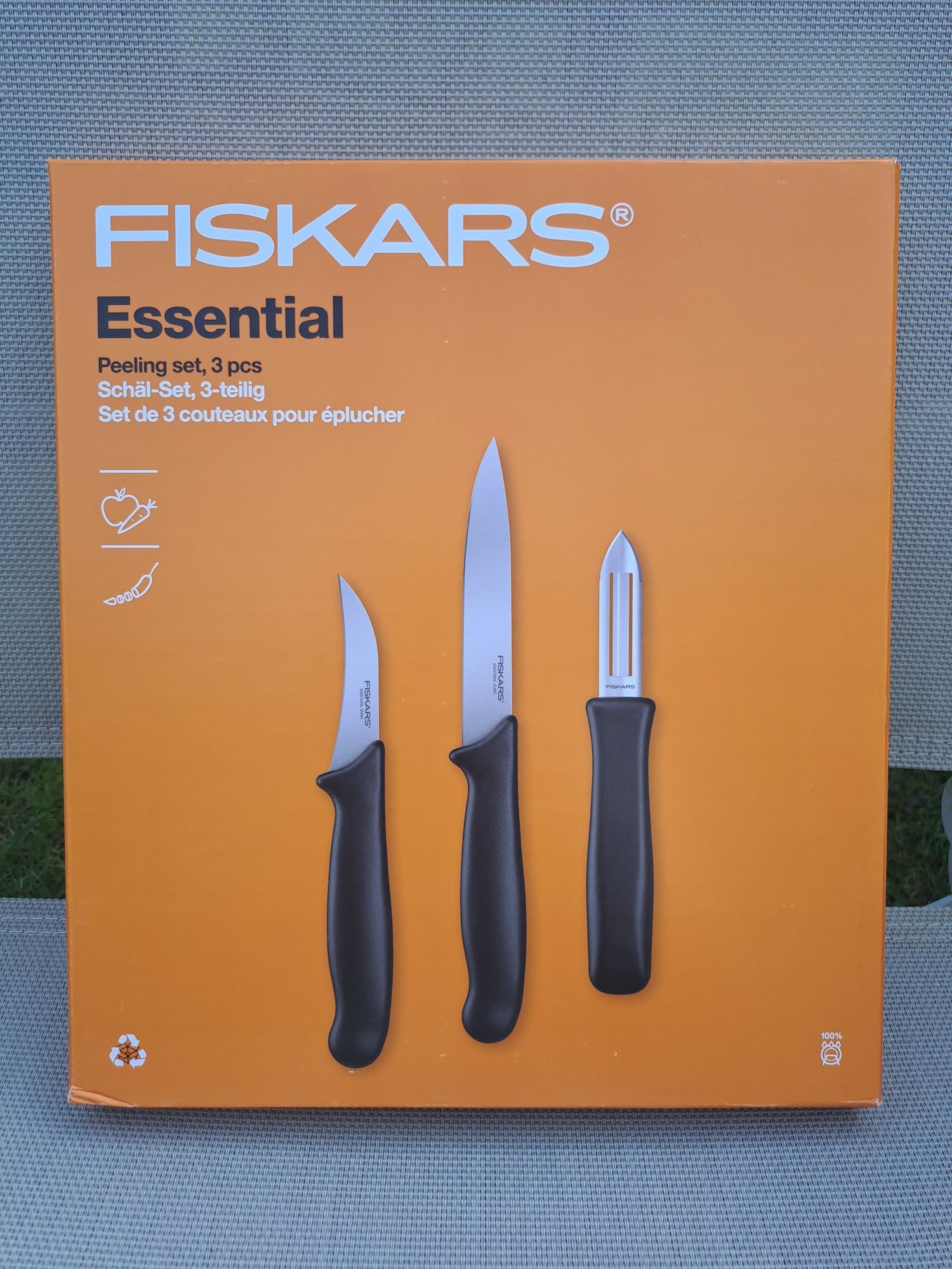 Zestaw noży FISKARS Essential 3 elementy nowy okazja na prezent
