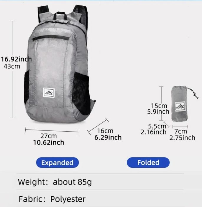 Plecak turystyczny wodoodporny lekki 20l Różowy,Szary,Czarny