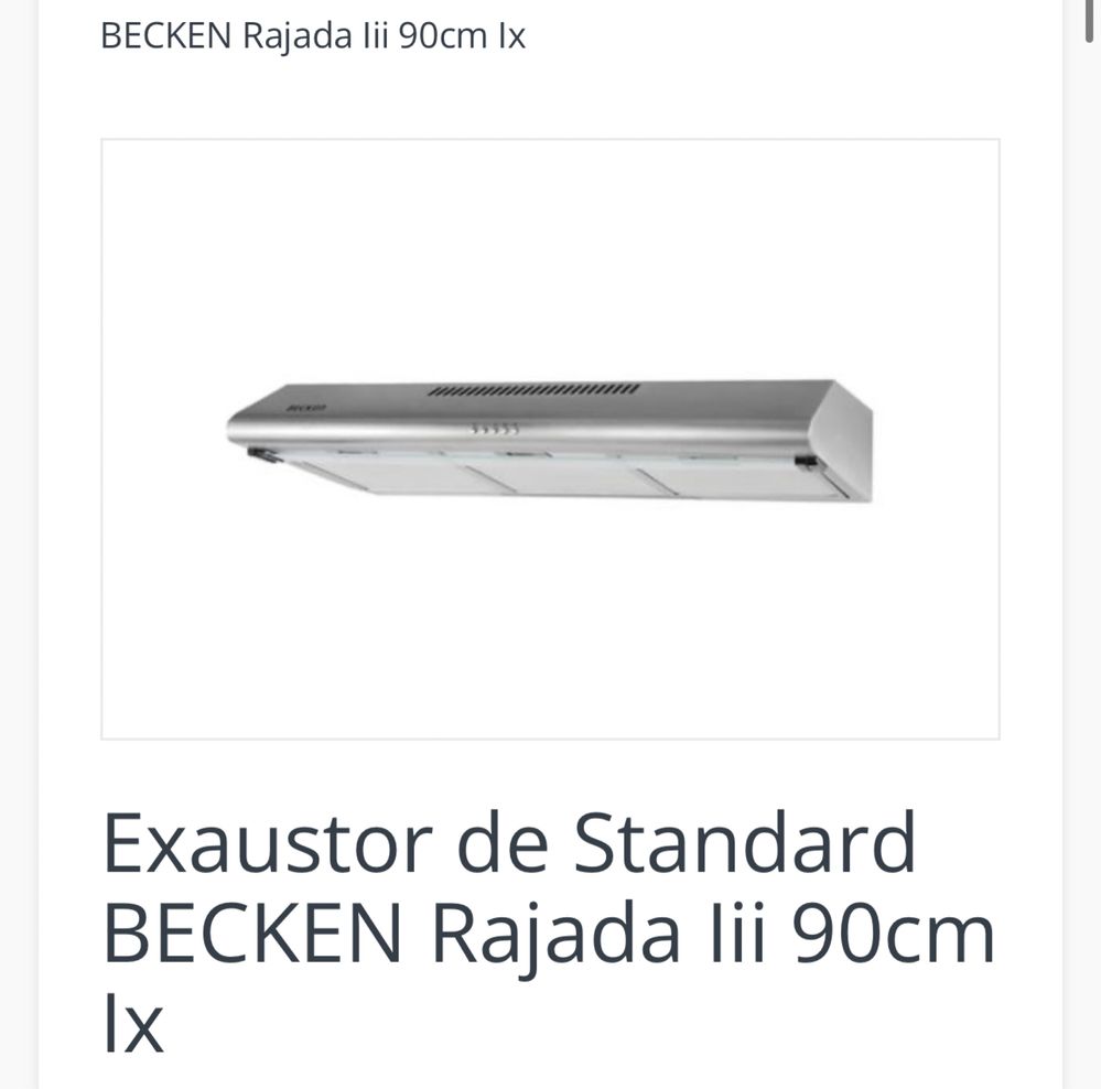 Exaustor Large Beken 90 cm Novo