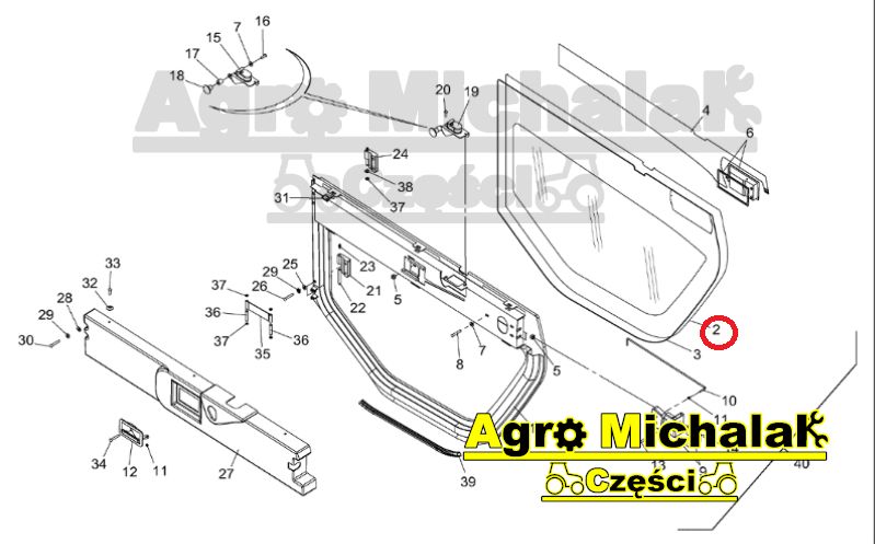 Szyba drzwi dolne Manitou 523, 627, 732, 932,