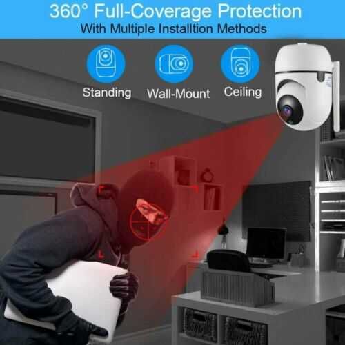 Camera rotativa cctv wifi visualização remota via APP bebés, idosos