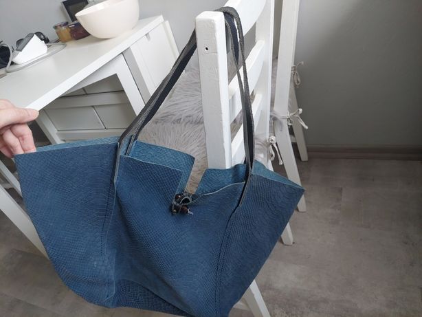 Torba torebka damska skórzana shopper bag włoska
